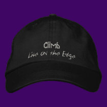 Climb, Live on the Edge Rock Climbing Hat embroidered hats