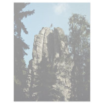 Climber jumping from one rock top to another, Czec Letterhead Template