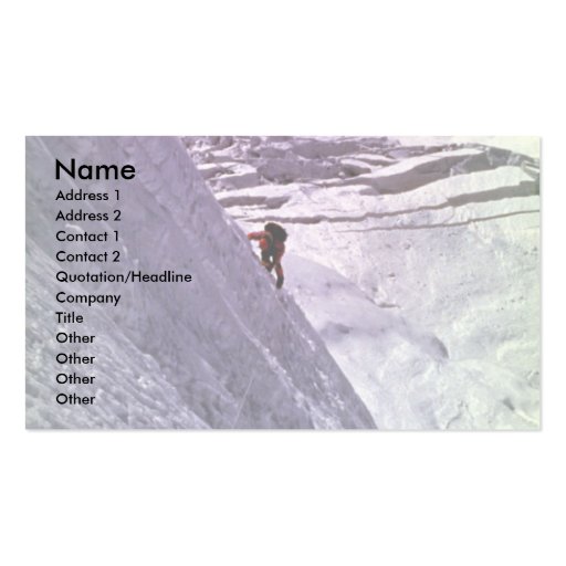 Climber on south face of Annapurna, 5800 meters, N Business Card (front side)