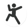 climbing icon round sticker