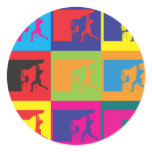 Climbing Pop Art Round Sticker