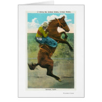 Climbing the Golden Stairs at the Annual Rodeo Greeting Card