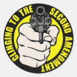 Clinging to the Second Amendment Round Stickers