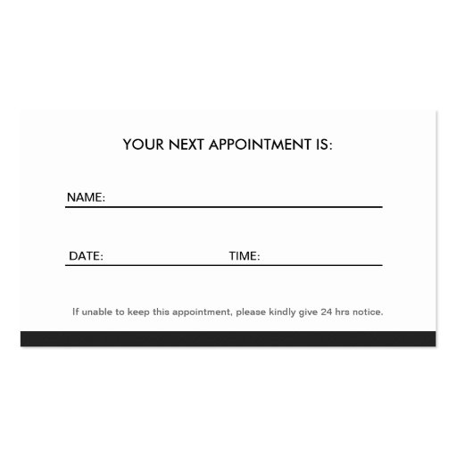 Clinical Psychologist - Psychology Appointment Business Cards (back side)