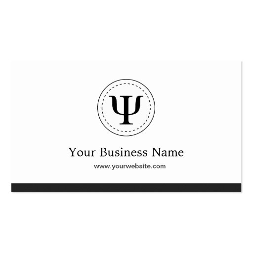 Clinical Psychologist - Psychology Psi Symbol Business Card Templates (back side)
