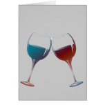 Clinking Sparkle Wine Glasses Art Greeting Card