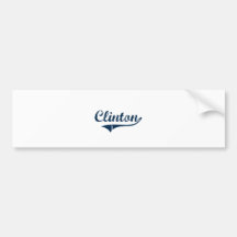 Clinton Connecticut Classic Design Bumper Stickers