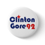 Clinton Gore 92 Retro Democrat Button