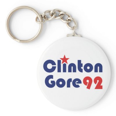Clinton Gore 92 Retro Democrat Key Chains