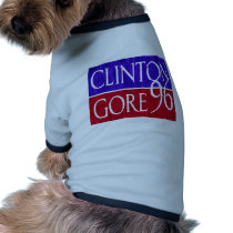 Clinton Gore 96 Distressed Design Dog T-shirt
