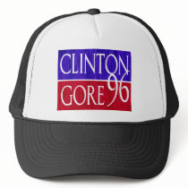 Clinton Gore 96 Distressed Design Hats