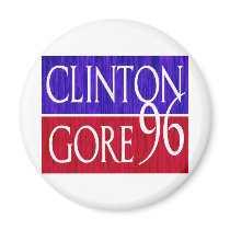 Clinton Gore 96 Distressed Design Magnet