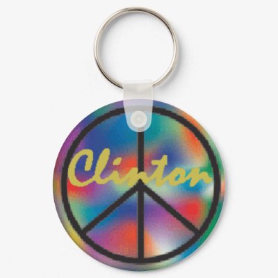 Clinton PEACE SIGN Keychain by samappleby