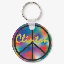 Clinton PEACE SIGN Keychain