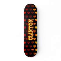 Clinton skateboard fire and flames design