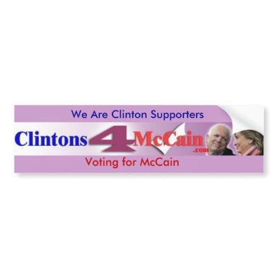 Clintons4McCain Bumper Sticker by Cristiadkins