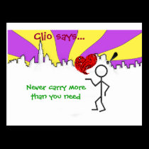 Clio "Never Carry.." Postcard postcards