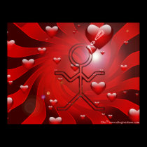 Clio Red Heart Swirl posters