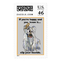 Clip Your Hounds Afghan Custom Postage Stamps by zooogle Clip Your Hounds Afghan Custom Postage Stamps