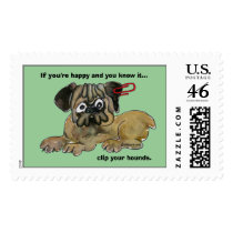 Clip Your Hounds Pug Custom Postage Stamps by zooogle Clip Your Hounds Pug Custom Postage Stamps
