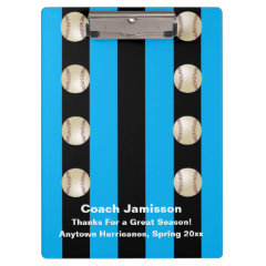 Clipboard, Black and Blue Stripe, Baseball Coach