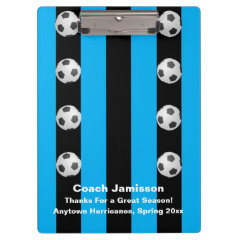 Clipboard, Black and Blue Stripe, Soccer Coach