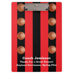 Clipboard, Black and Red Stripe, Basketball Coach