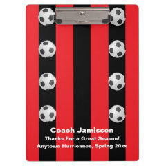 Clipboard, Black and Red Stripe, Soccer Coach
