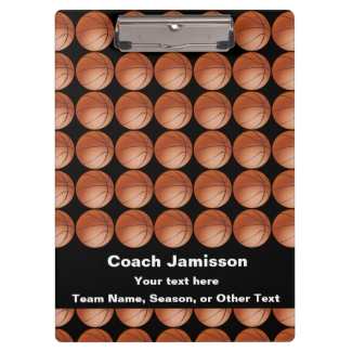 Clipboard Black, Basketball Pattern