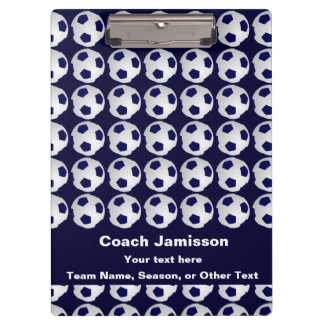 Clipboard Blue with Soccer Ball Pattern for Coach