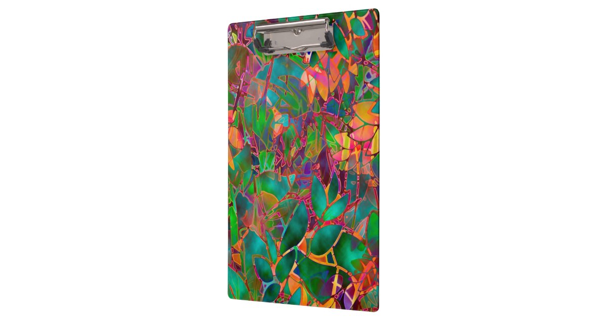 Clipboard Floral Abstract Stained Glass Zazzle