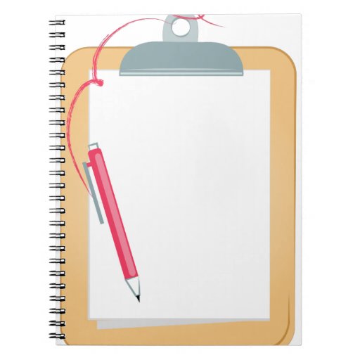 Clipboard & Pencil Spiral Notebook Zazzle