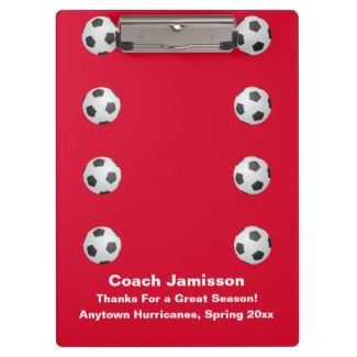Clipboard, Red, Soccer Coach