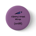 Clipped Angel Wings, cute and unique button