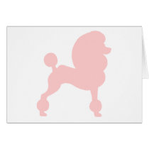 Clipped Standard Poodle (in light pink) Greeting Cards