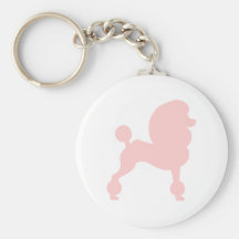 Clipped Standard Poodle (in light pink) Key Chain