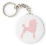 Clipped Standard Poodle (in light pink) Key Chain