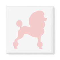 Clipped Standard Poodle (in light pink) magnets by dogsandhorses Clipped Standard Poodle (in light pink) magnets