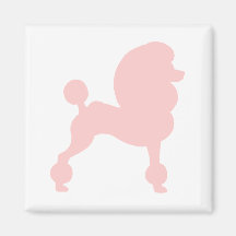 Clipped Standard Poodle (in light pink) Magnets