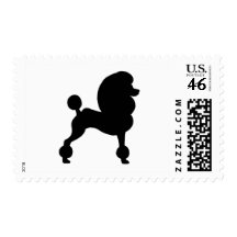 Clipped Standard Poodle Postage Stamps