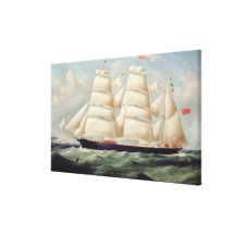 Clipper Barque 'Clendovey' (oil on canvas) Stretched Canvas Prints
