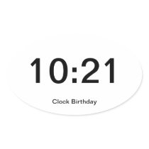Clock Birthday Sticker 10:21