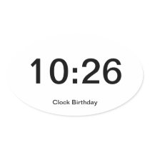 Clock Birthday Sticker 10:26