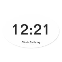 Clock Birthday Sticker 12:21