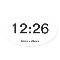 Clock Birthday Sticker 12:26