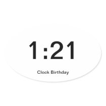 Clock Birthday Sticker 1:21