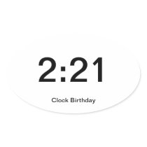 Clock Birthday Sticker 2:21