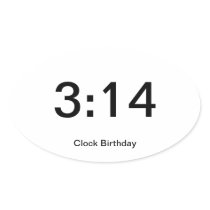 Clock Birthday Sticker 3:14