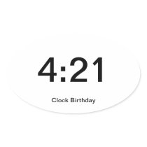 Clock Birthday Sticker 4:21