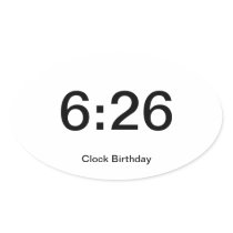 Clock Birthday Sticker 6:26